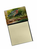 Green Heron Standing Shoreline Watercolor Sticky Note Holder Refillable Dispenser Desk Accessory 3x3 Pad Gift