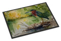 Green Heron by Water Edge Doormat Indoor Outdoor 24H X 36W Front Door Mat Rugs for Entryway, Non Slip Washable Low Pile,