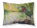Green Heron by Water Edge Standard Pillowcase Lightweight Super Soft Easy Care Decorative Artwork Pillowcase, Standard