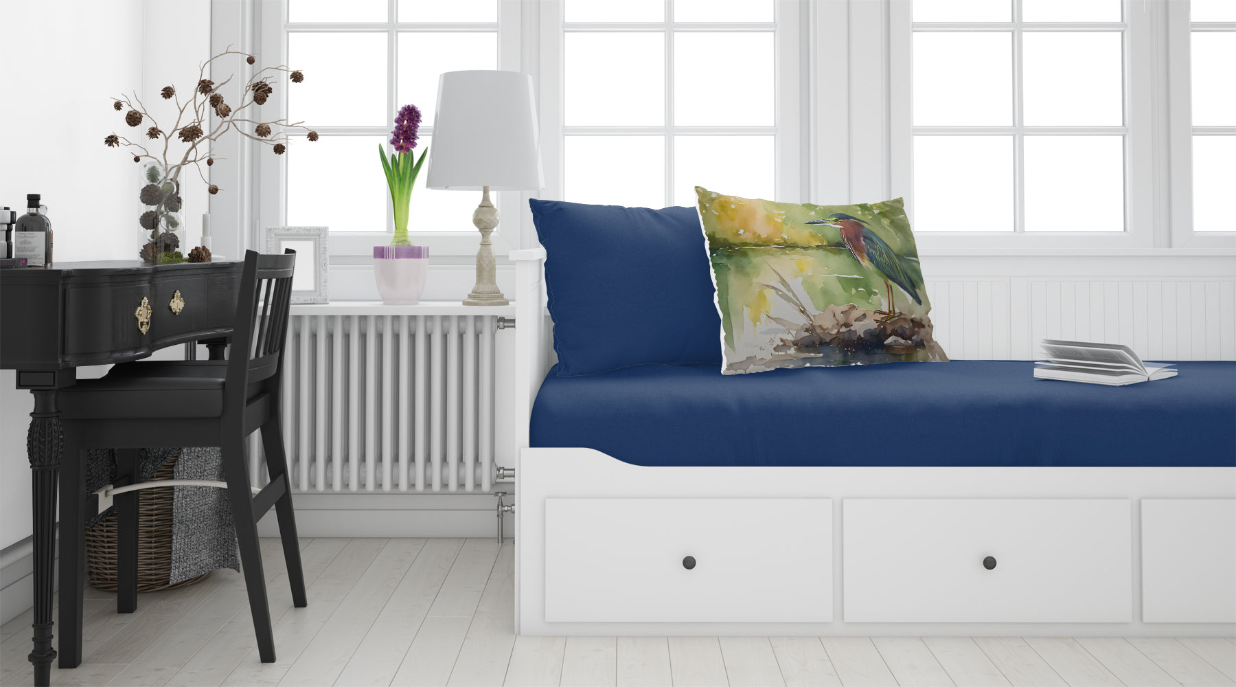 Green Heron by Water Edge Standard Pillowcase Lightweight Super Soft Easy Care Decorative Artwork Pillowcase, Standard