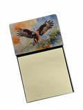 Red Tailed Hawk Landing Wings Spread Watercolor Sticky Note Holder Refillable Dispenser Desk Accessory 3x3 Pad Gift
