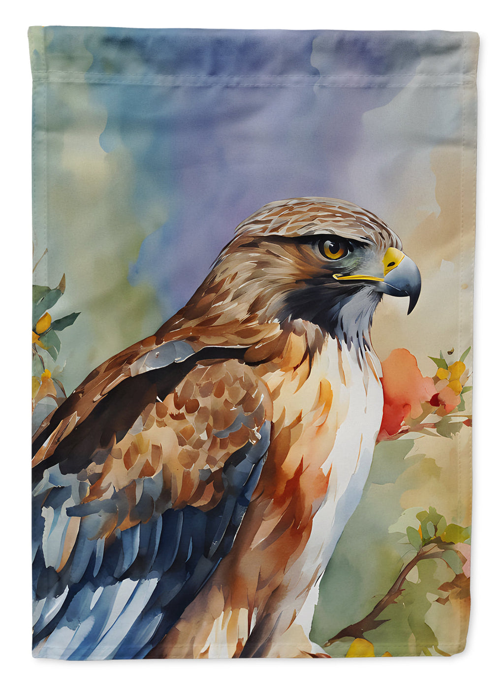 Red Tailed Hawk Portrait Wildlife House Flag 28x40 Porch Sleeve Pole Decorative Outside Yard Banner Artwork Wall Hanging, Polyester
