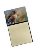 Red Tailed Hawk Portrait Wildlife Watercolor Sticky Note Holder Refillable Dispenser Desk Accessory 3x3 Pad Gift