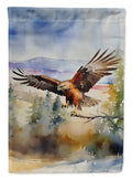 Red Tailed Hawk Flying Landscape House Flag 28x40 Porch Sleeve Pole Decorative Outside Yard Banner Artwork Wall Hanging, Polyester