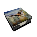 Red Tailed Hawk Flying Landscape PU Leather Note Paper Holder with Artist-Designed Cover, Desk Accessory, Office Gift