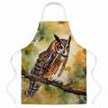 Long-Eared Owll Perched Branch Apron Cooking Kitchen Server Baking Crafts Gardening for Adult Women Men, Unisex, Large, Multicolor