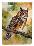Long-Eared Owll Perched Branch House Flag 28x40 Porch Sleeve Pole Decorative Outside Yard Banner Artwork Wall Hanging, Polyester