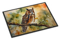 Long-Eared Owll Perched Branch Doormat Indoor Outdoor 18H X 27W Front Door Mat Rugs for Entryway, Non Slip Washable