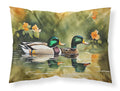 Mallard Ducks Swimming Pond Standard Pillowcase Lightweight Super Soft Easy Care Decorative Artwork Pillowcase, Standard