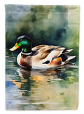 Mallard Duck Swimming Calm Water House Flag 28x40 Porch Sleeve Pole Decorative Outside Yard Banner Artwork Wall Hanging, Polyester
