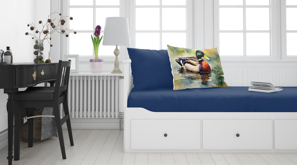 Mallard Duck Swimming Pond Scene Standard Pillowcase Lightweight Super Soft Easy Care Decorative Artwork Pillowcase, Standard