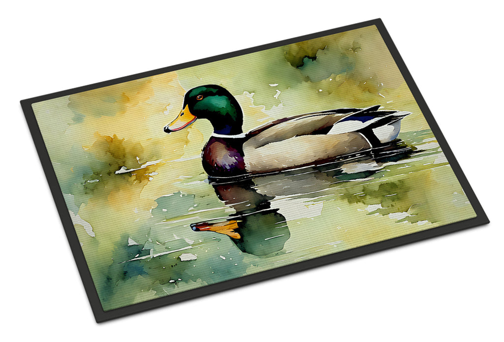 Mallard Duck Side Profile Doormat Indoor Outdoor 24H X 36W Front Door Mat Rugs for Entryway, Non Slip Washable Low Pile,