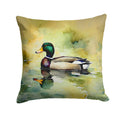 Mallard Duck Side Profile Decorative Throw Pillow 18x18 Indoor Outdoor Accent Cushion, Fabric Cover with Insert for Sofa, Bed, Porch & Living Room