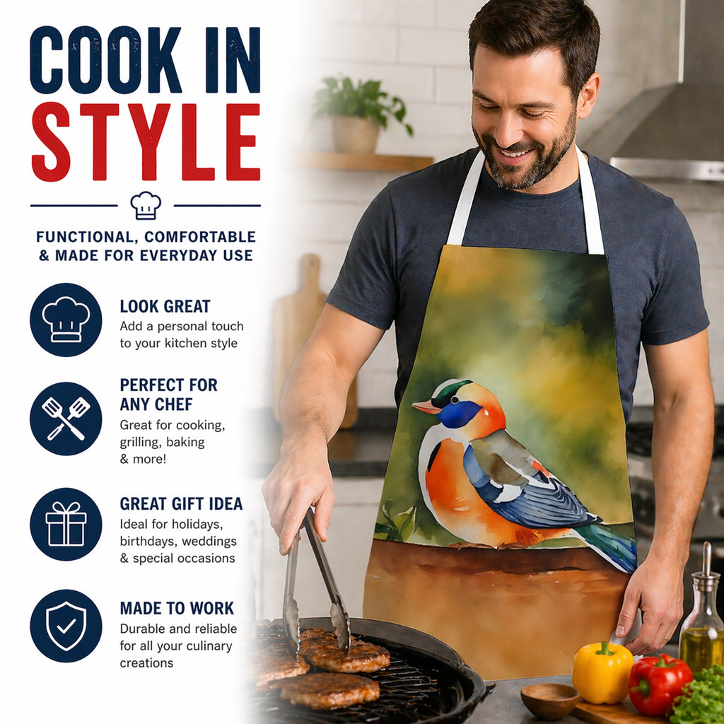 Mandarin Duck Apron Cooking Kitchen Server Baking Crafts Gardening for Adult Women Men, Unisex, Large, Multicolor