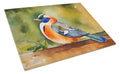 Mandarin Duck Cutting Board Tempered Glass Kitchen Cutting Surface, Heat Resistant Chopping, Non-Slip Feet, Food Prep & Serving