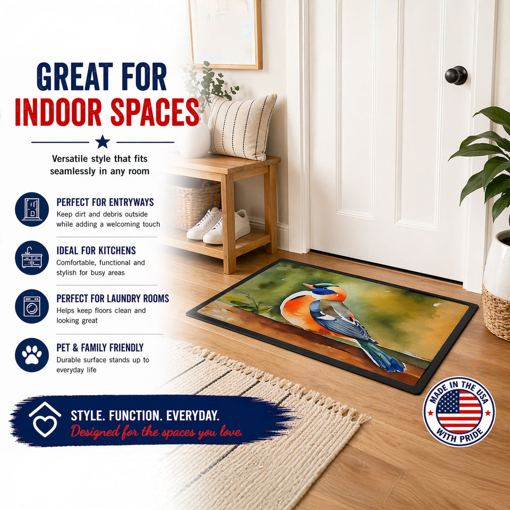 Mandarin Duck Doormat Indoor Outdoor 18H X 27W Front Door Mat Rugs for Entryway, Non Slip Washable