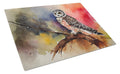 Northern Hawk Owl Perched Branch Cutting Board Tempered Glass Kitchen Cutting Surface, Heat Resistant Chopping, Non-Slip Feet, Food Prep & Serving