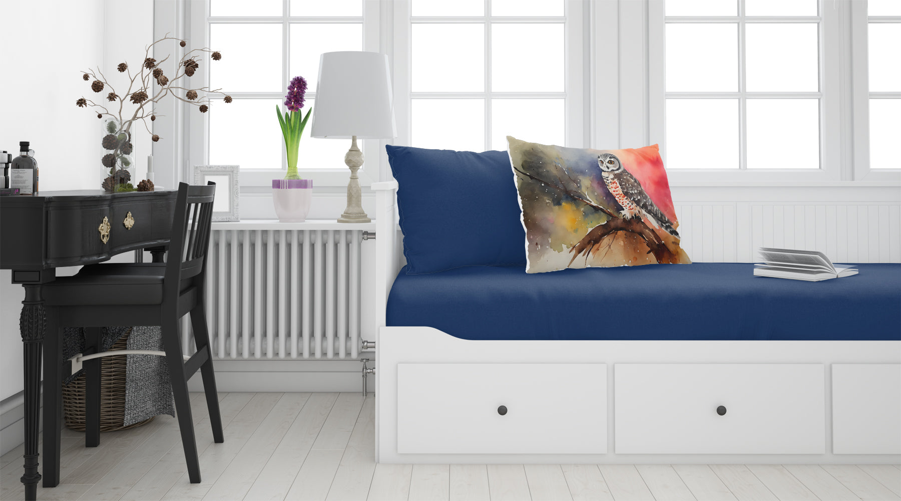 Northern Hawk Owl Perched Branch Standard Pillowcase Lightweight Super Soft Easy Care Decorative Artwork Pillowcase, Standard