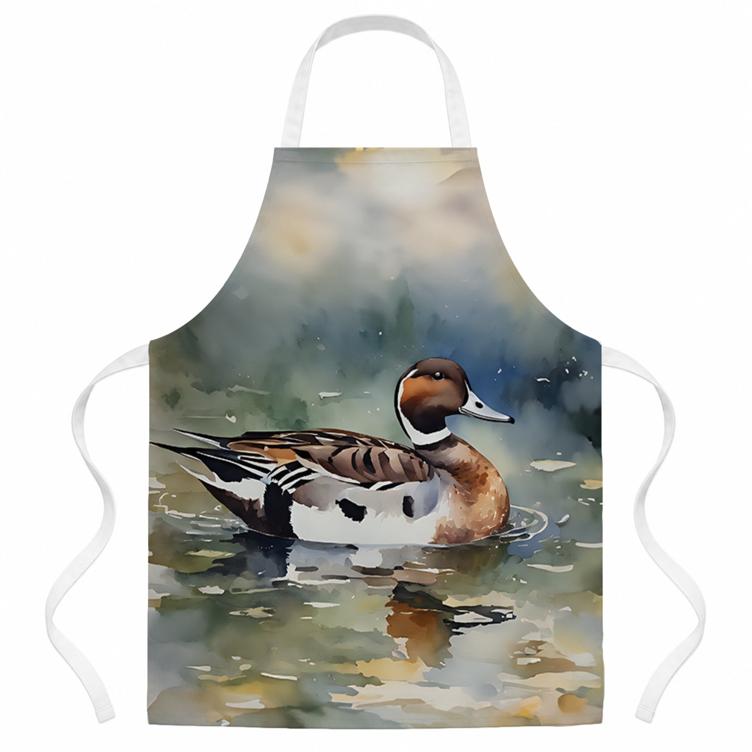 Northern Pintail Duck Swimming Apron Cooking Kitchen Server Baking Crafts Gardening for Adult Women Men, Unisex, Large, Multicolor
