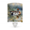 Northern Pintail Duck Swimming Ceramic Night Light Compact, UL-Certified, Ideal for Bedroom, Bathroom, Nursery, Hallway, Kitchen, 6x4x3, Multicolor