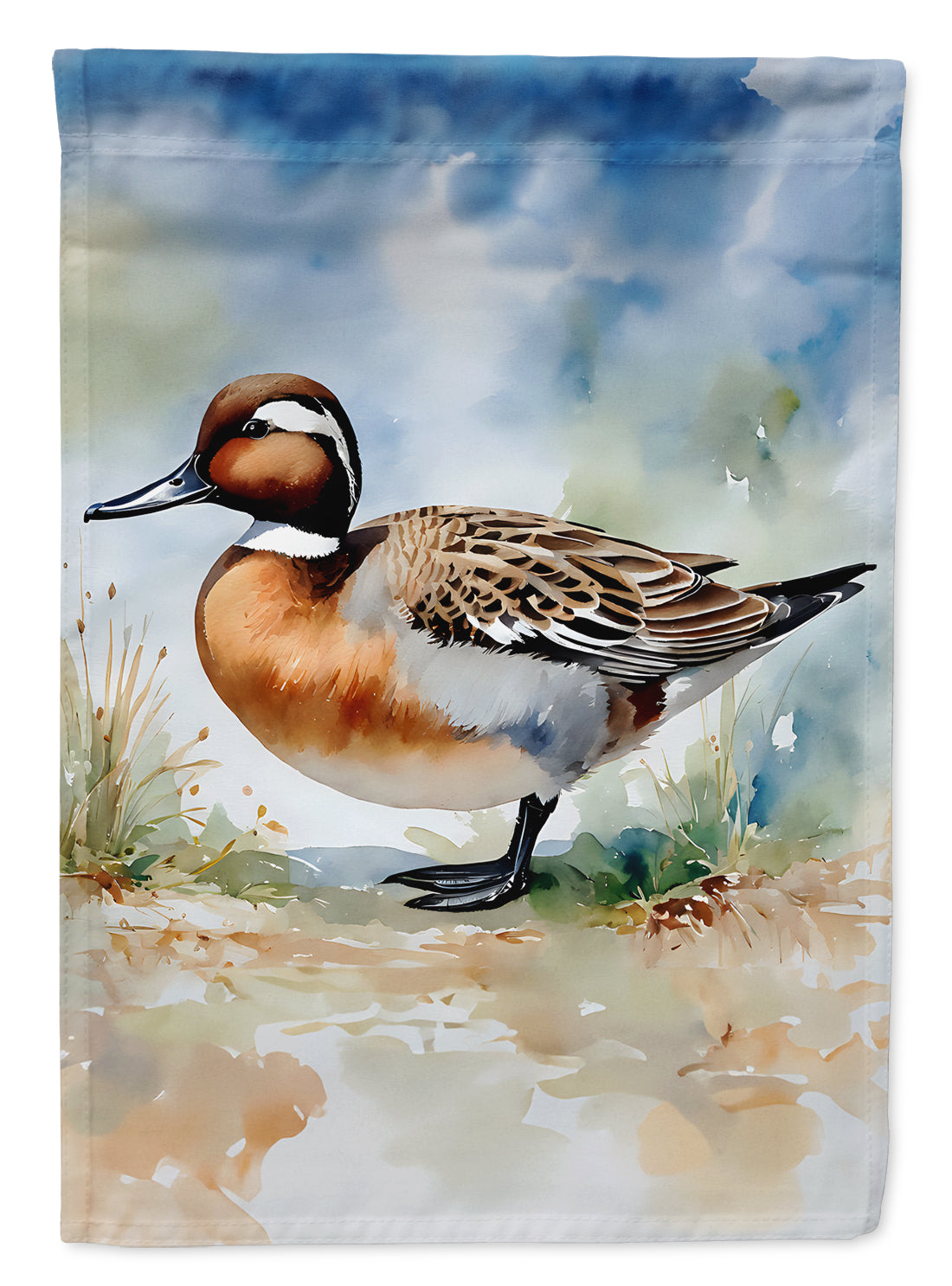 Northern Pintail Duck Standing Shore House Flag 28x40 Porch Sleeve Pole Decorative Outside Yard Banner Artwork Wall Hanging, Polyester