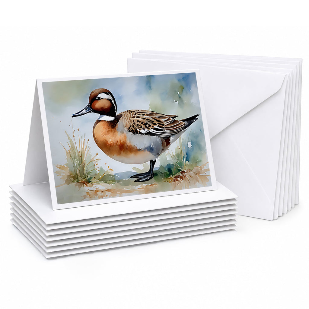 Northern Pintail Duck Standing Shore Greeting Cards Pack of 8 Blank Cards with Envelopes Whimsical A7 Size 5x7