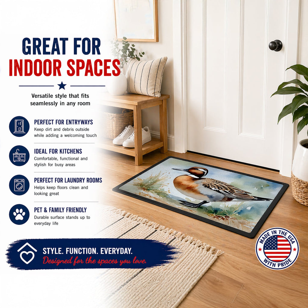 Northern Pintail Duck Standing Shore Doormat Indoor Outdoor 18H X 27W Front Door Mat Rugs for Entryway, Non Slip Washable