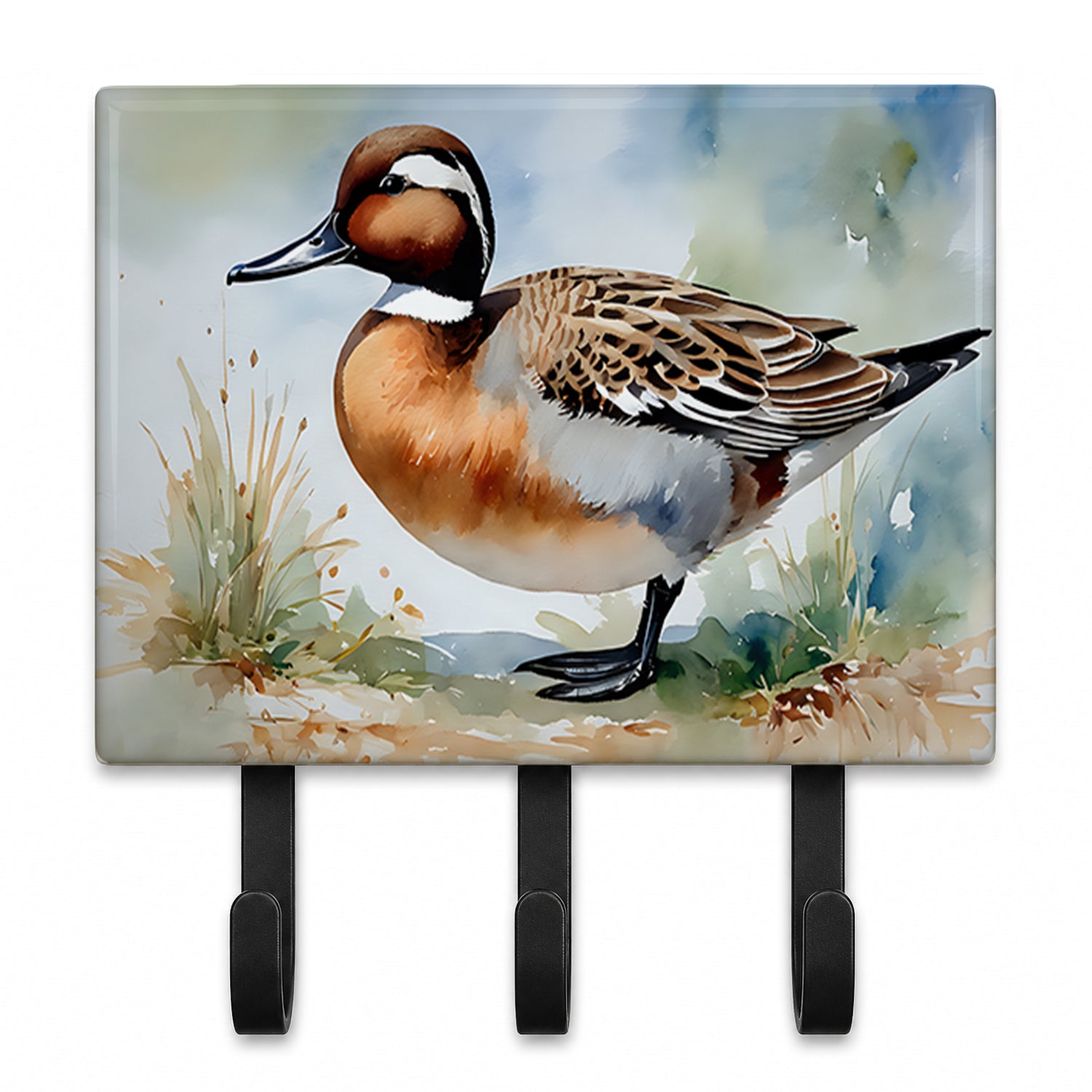 Northern Pintail Duck Standing Shore Leash or Key Holder Wall Hooks, Coat Rack Wall Mount, for Hanging Keys, Towels, Aprons, Leashes