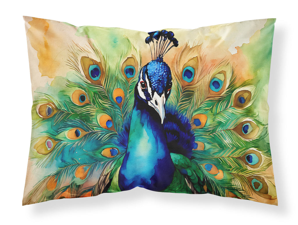 Peacock Displaying Feathers Standard Pillowcase Lightweight Super Soft Easy Care Decorative Artwork Pillowcase, Standard