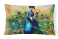 Peacock Displaying Feathers Decorative Throw Pillow 12x16 Indoor Outdoor Accent Cushion, Fabric Cover with Insert for Sofa, Bed, Porch & Living Room