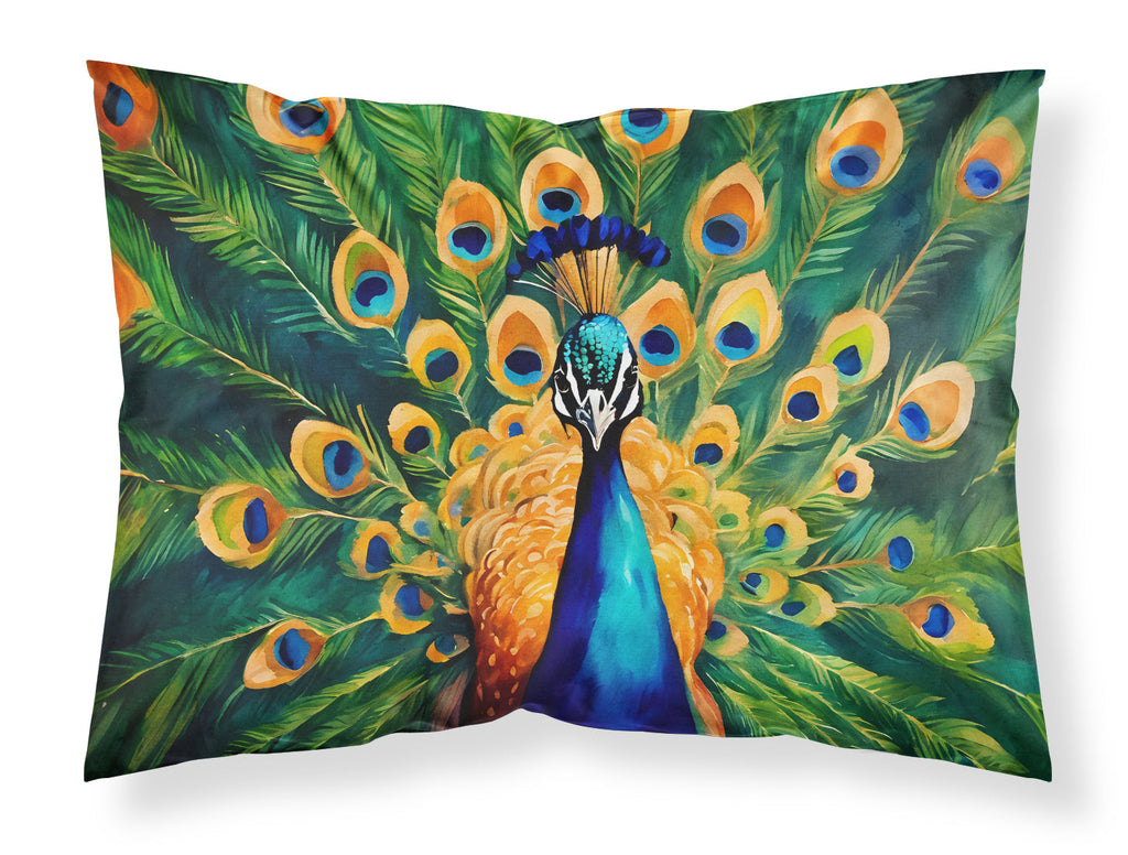 Peacock Full Feather Display Vibrant Standard Pillowcase Lightweight Super Soft Easy Care Decorative Artwork Pillowcase, Standard