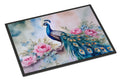 Peacock with Pink Flowers Elegant Doormat Indoor Outdoor 24H X 36W Front Door Mat Rugs for Entryway, Non Slip Washable Low Pile,