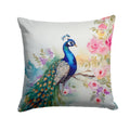 Peacock with Floral Background Decorative Throw Pillow 18x18 Indoor Outdoor Accent Cushion, Fabric Cover with Insert for Sofa, Bed, Porch & Living Room