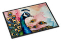 Peacock with Decorative Feathers Doormat Indoor Outdoor 24H X 36W Front Door Mat Rugs for Entryway, Non Slip Washable Low Pile,