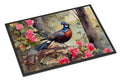 Pheasant Bird in Garden Floral Doormat Indoor Outdoor 18H X 27W Front Door Mat Rugs for Entryway, Non Slip Washable