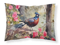 Pheasant Bird in Garden Floral Standard Pillowcase Lightweight Super Soft Easy Care Decorative Artwork Pillowcase, Standard
