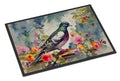 Pigeon Bird with Floral Accents Doormat Indoor Outdoor 18H X 27W Front Door Mat Rugs for Entryway, Non Slip Washable