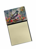 Pigeon Bird with Floral Accents Watercolor Sticky Note Holder Refillable Dispenser Desk Accessory 3x3 Pad Gift