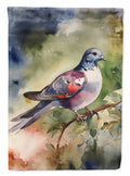 Pigeon Perched with Flowers House Flag 28x40 Porch Sleeve Pole Decorative Outside Yard Banner Artwork Wall Hanging, Polyester