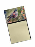Pigeon Perched with Flowers Watercolor Sticky Note Holder Refillable Dispenser Desk Accessory 3x3 Pad Gift