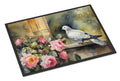 White Dove with Flowers Peaceful Doormat Indoor Outdoor 24H X 36W Front Door Mat Rugs for Entryway, Non Slip Washable Low Pile,