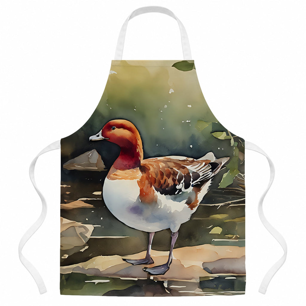 Redhead Duck Standing by Water Apron Cooking Kitchen Server Baking Crafts Gardening for Adult Women Men, Unisex, Large, Multicolor