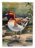 Redhead Duck Standing by Water House Flag 28x40 Porch Sleeve Pole Decorative Outside Yard Banner Artwork Wall Hanging, Polyester