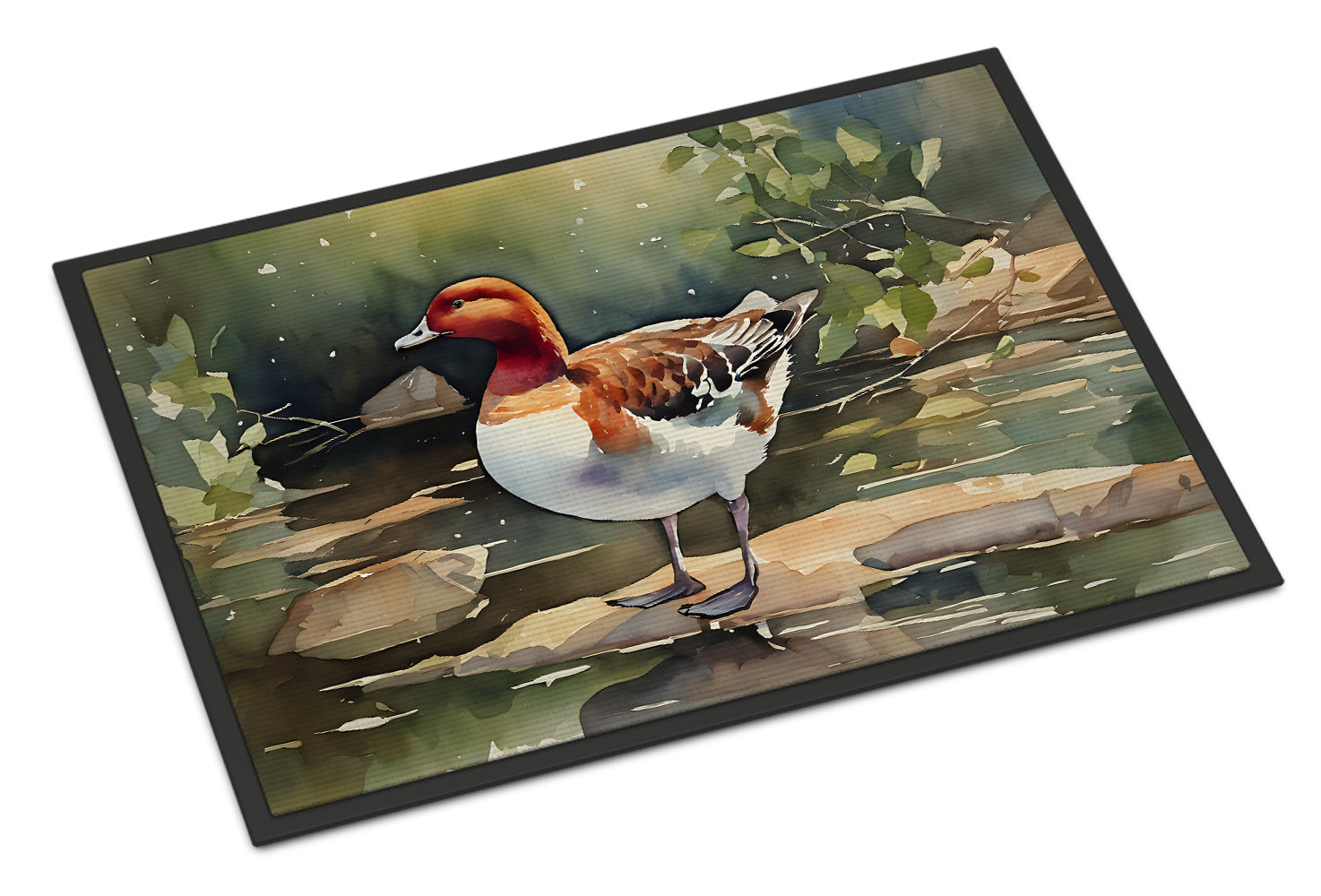 Redhead Duck Standing by Water Doormat Indoor Outdoor 18H X 27W Front Door Mat Rugs for Entryway, Non Slip Washable