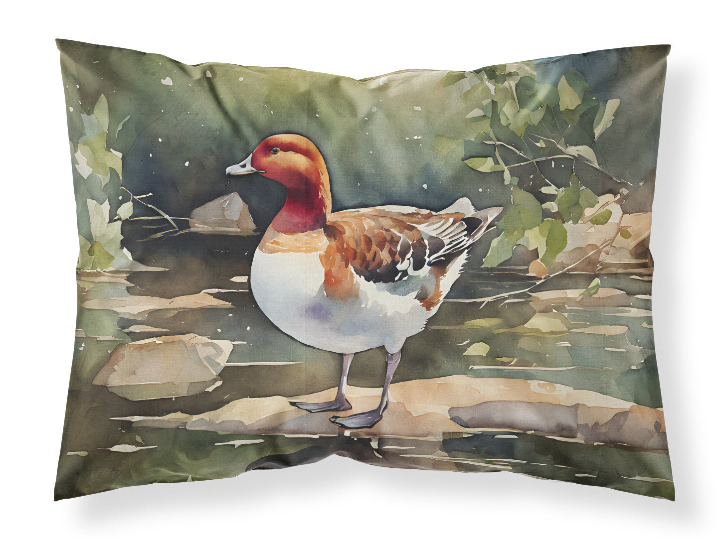Redhead Duck Standing by Water Standard Pillowcase Lightweight Super Soft Easy Care Decorative Artwork Pillowcase, Standard