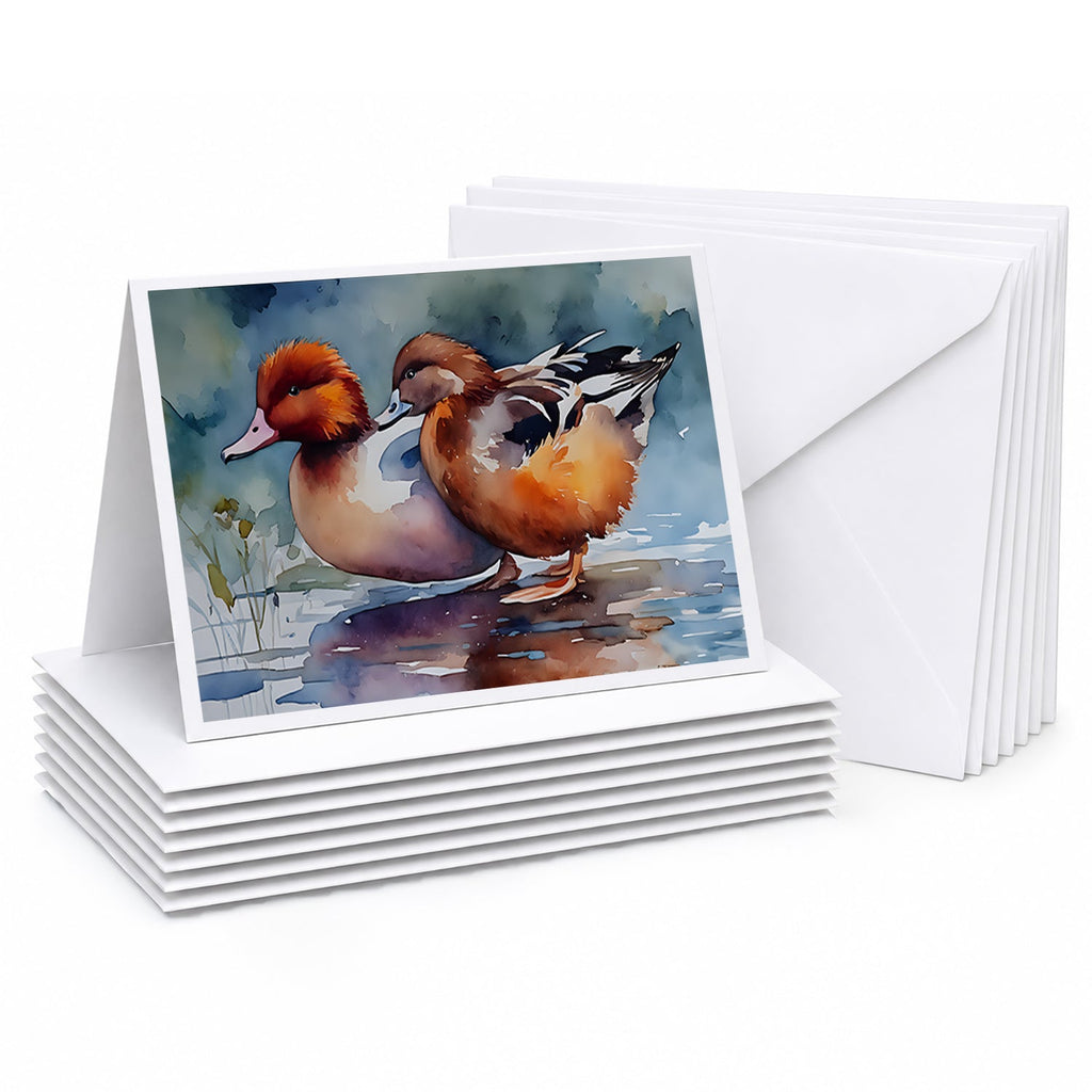 Redhead Duck Pair of Ducks Swimming Greeting Cards Pack of 8 Blank Cards with Envelopes Whimsical A7 Size 5x7