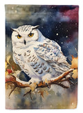 Snowy Owl with Autumn Leaves House Flag 28x40 Porch Sleeve Pole Decorative Outside Yard Banner Artwork Wall Hanging, Polyester