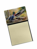 Wood Duck Taking Flight Watercolor Watercolor Sticky Note Holder Refillable Dispenser Desk Accessory 3x3 Pad Gift