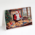 Cookies with Santa Claus Greeting Cards Pack of 8 Blank Cards with Envelopes Whimsical A7 Size 5x7