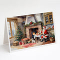 Cookies with Santa Claus Greeting Cards Pack of 8 Blank Cards with Envelopes Whimsical A7 Size 5x7
